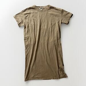 H&M Women’s Large T-Shirt Dress Brown Short Sleeve Casual Basic Cotton Blend